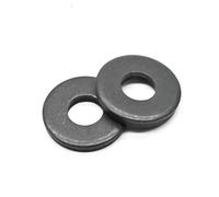 Lot de 50 rondelles plates en acier au carbone noir de qualité 8,8, rondelles métalliques, rondelles noires M6 x 16 x 2 mm pour vis et boulons