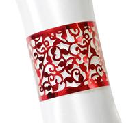 Lot de 50 ronds de serviette en papier, motif feuilles de vigne, anneaux de serviette 3D découpés au laser, ruban pour mariage, fête, décoration de table, restaurant rouge