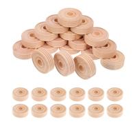 Lot de 50 roues en bois pour loisirs créatifs, petites voitures télécommandées, trou d'essieu, accessoires d'artisanat en bois naturel, accessoires pour loisirs créatifs, décoration d'intérieur,