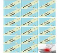 Lot de 50 rouleaux de papier toilette humide de luxe emballés individuellement ; lingettes de toilette douces et douces pour la peau sensible ; lingettes nettoyantes de voyage douces pour la peau