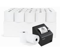 Lot de 50 Rouleaux Papier Thermique 80 mm x80 m - Bobines Homologuées pour Caisse Enregistreuse, TPE, Imprimante Ticket - Haute Qualité Sans BPA