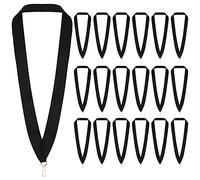 Lot de 50 Rubans de Médaille, Ruban de Cou avec Clips à Pression Médailles de Récompense avec Ruban de Cou Lanière de Médaille pour Compétitions Fête de Réunion Sportive (Noir)