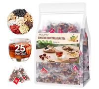 Lot de 50 sachets de ginseng Six Treasures, thé pour enfants avec 15 bâtonnets de miel, sans caféine, huit formulations, augmentez votre énergie et votre endurance, améliorez votre Schla pour hommes