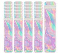 Lot de 50 sachets en aluminium - Sacs holographiques - Avec fermeture éclair - Pour le stockage de petits objets, bonbons, eye-liner, bijoux, brillant à lèvres, 6 x 18,5 cm (couleur)