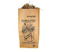 Lot de 50 Sacs 100 Litres SOLIDE (2 FEUILLES) déchets verts et organiques en papier kraft compatible compost, sac jardin ramassage herbe, végétal compost