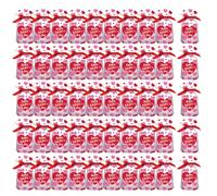 Lot de 50 sacs à cordon en forme de cœur avec cordon de serrage pour emballage de Saint-Valentin