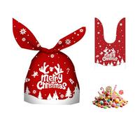 Lot de 50 sacs à friandises de Noël avec cordon de serrage, petits sacs cadeaux de Noël pour les vacances, bonbons, biscuits, cadeaux (G)