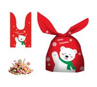 Lot de 50 sacs à friandises de Noël, petits sacs cadeaux de Noël pour les vacances, bonbons, biscuits, cadeaux (14 x 23 cm-E)