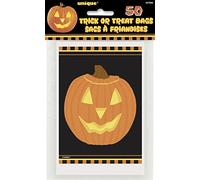 Lot de 50 sacs à friandises pour Halloween avec citrouille incandescente