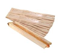 Lot de 50 sacs à pain en papier kraft, 58,4 x 10,2 x 4,1 cm avec fenêtre avant transparente et 64 autocollants transparents pour pain français fait maison (marron)