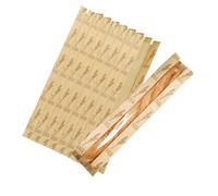 Lot de 50 sacs à pain en papier kraft, 58,4 x 10,2 x 4,1 cm avec fenêtre avant transparente et 64 autocollants transparents pour pain fait maison, pain français (trigo)