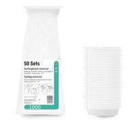 Lot de 50 sacs à vomi jetables opaques 1500 ml avec anneau de fermeture | Sacs à déjections jetables opaques contre les nausées et le mal des transports | Anti-fuite, hygiéniques et compacts pour