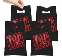 Lot de 50 sacs cadeaux espions Top Secret - Sacs à friandises en plastique étanches pour fête espion mystère - Fournitures pour enfants, garçons, filles, fêtes prénatales