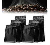 Lot de 50 sacs de café hermétiques de 236,8 g avec valve de dégazage et fermeture à glissière, pour usage commercial