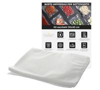 Lot de 50 Sacs de Mise Sous Vide Universels - Réutilisables, pour Cuisson et Conservation des Aliments, Congélateur et Micro-ondes (30 x 40 cm)