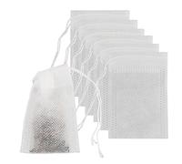 Lot de 50 sacs de thé vides en mousseline de coton avec cordon de serrage - 5 x 7 cm - Réutilisables - Pour le stockage des épices, du thé en vrac et du café