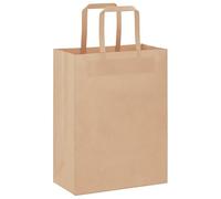 Lot de 50 sacs de transport en papier avec anses - Marron - 21 x 11 x 28 cm - Serre-livres stables pour bibliothèque et rangement - Solution écologique et durable pour les collections de livres
