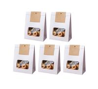 Lot de 50 sacs en papier pratiques pour cookies - Avec fenêtre - Sacs d'emballage pratiques pour la cuisson des fournitures de fêtes alimentaires