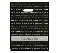 Lot de 50 sacs en plastique avec poignée découpée « Thank You » Noir 30,5 x 38,1 cm, Noir , 12 Inch x 15 Inch