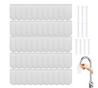 Lot de 50 sacs filtrants universels anti-éclaboussures avec sangle pour robinet de salle de bain pour restaurant, salle de bain, évier, jardinage, arrosage dortoir, chambre d'hôtel