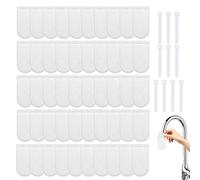 Lot de 50 sacs filtrants universels pour évier | Sac filtrant pour robinet avec bandes pour une utilisation dans la cuisine, le camping-car, le commerce, le résidence