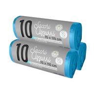 Lot de 50 sacs poubelle - Biodégradables - Dimensions : 70 x 110 cm - avec poignées | sacs poubelle de 110 L, transparents pour collecte différenciée | enveloppes anti-humidité, plastique recyclé