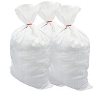 Lot de 50 sacs PP pour céréales, sacs en tissu, sacs de transport, sacs de sable, sacs PP 50x85cm 25kg Blanc