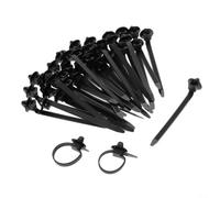 Lot de 50 sangles de câble en nylon noir de 93 mm avec clips de montage pour attaches de câbles de voiture