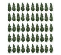 Lot de 50 sapins HO/OO en plastique de 80 mm - Feuillage vert réaliste pour paysage ferroviaire, tables de sable et projets de loisirs