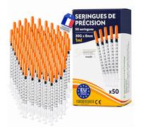 Lot de 50 Seringues de Précision 1 ml Avec Embout Fin 30g x8mm - [Société Française] Outils de Dosage pour Liquides et Laboratoire Emballage Individuel - Non Destiné à un Usage Médical