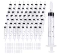 Lot de 50 seringues en plastique réutilisables de 2,5 ml, seringues doseuses sans aiguille, seringues en plastique pour l'alimentation animale, dosages fins, animaux de compagnie, laboratoires