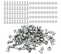 Lot de 50 Serre Glasshouse Aluminium Coupée Tête Écrous et Boulons pour Serre à Tête Courte pour Construction et Réparation de Serres,Accessoires Nécessaires M6 X 12mm