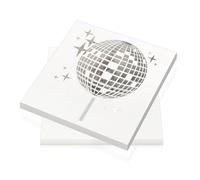 Lot de 50 serviettes décoratives discothèques, 25 x 25 cm, pour fête discothèque, fête à thème, réunion de famille