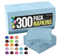 Lot de 50 serviettes en papier à 2 plis très absorbantes et disponibles dans une large gamme de couleurs vives. Beverage bleu clair
