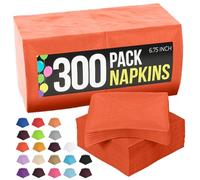 Lot de 50 serviettes en papier à 2 plis très absorbantes et disponibles dans une large gamme de couleurs vives. Luncheon Orange