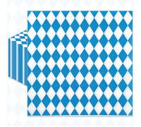 Lot de 50 serviettes jetables bavaroises bleues et blanches avec motif losanges pour fête de la bière, fête de la bière, décoration de fête bavaroise, événements sur le thème allemand