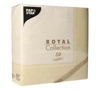 Lot de 50 serviettes « Royal Collection » - Pliées 1/4-40 x 40 cm - Champagne « Linum »