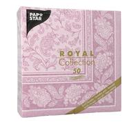 Lot de 50 serviettes « Royal Collection » - Pliées 1/4-40 x 40 cm - Violet « Ornaments »