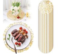Lot de 50 sets de table ronds dorés de 33 cm - Résistants à la chaleur et antidérapants - Pour la maison, la cuisine, les fêtes de mariage, les vacances