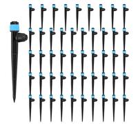 Lot de 50 spots d'irrigation goutte à goutte - Avec inserts - Pulvérisateur à 360° - En forme d'éventail - Pour l'irrigation goutte à goutte