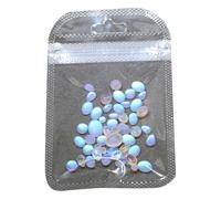 Lot de 50 strass colorés en forme de larme bleu œil de chat pour des designs uniques de nail art et des décorations de manucure tendance avec dos plat