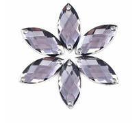 Lot de 50 strass œil de cheval à coudre, couleurs mélangées, en acrylique, à dos plat, pour vêtements, B3072-Black-Diamond-9x18mm