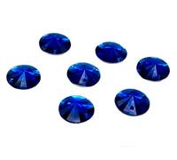 Lot de 50 strass ronds en forme de rivoli, à coudre ou à coller sur un dos plat pour embellir costumes, vêtements, projets d'apprentissage - Bleu - bleu saphir,