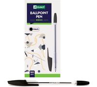 Lot De 50 Stylos À Bille Avec Couvercle Transparent - Stylo À Bille Avec Bille En Carbure De Tungstène - Noir