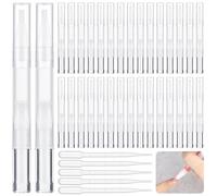 Lot de 50 stylos à cuticules torsadés de 3 ml avec pointes de pinceau et 5 compte-gouttes liquides, tubes d'huile pour ongles transparents, contenants cosmétiques pour gloss à lèvres et sérums pour