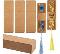 Lot de 50 Supports De Marque-Pages en Résine Kraft Couverture De Marque-Page DIY Décoration d'emballage De Signet pour Marque-Pages, Emballages De Petites Entreprises, Cadeaux De Fête