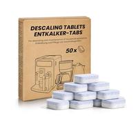 Lot de 50 tablettes détartrantes 3 en 1 - 3 phases - Pour machines à café et machines à café - Élimine efficacement les dépôts de calcaire - Compatible avec Siemens EQ Jura DeLonghi Philips Melitta