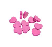 Lot de 50 tampons de polissage en forme de cœur, surfaces en éponge douce non abrasive, ensemble de manucure portable pour soins fragiles/sensibles, éponges douces pour ongles