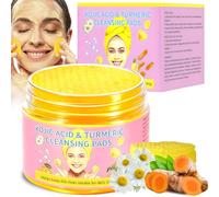 Lot de 50 tampons nettoyants à l'acide ojique et au curcuma, Tampons Exfoliants au Curcuma, Diluer Les Taches Noires, Visage et Le Corps, Nettoie Les Pores En Profondeur, Éclatant Peau Rejuvenates