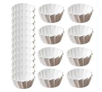 Lot de 50 tasses à gâteau en papier sulfurisé pour gâteaux basques - Ronds en papier parchemin, moules à muffins 4/6/8, papier à muffins, doublures de dessert pour la cuisson